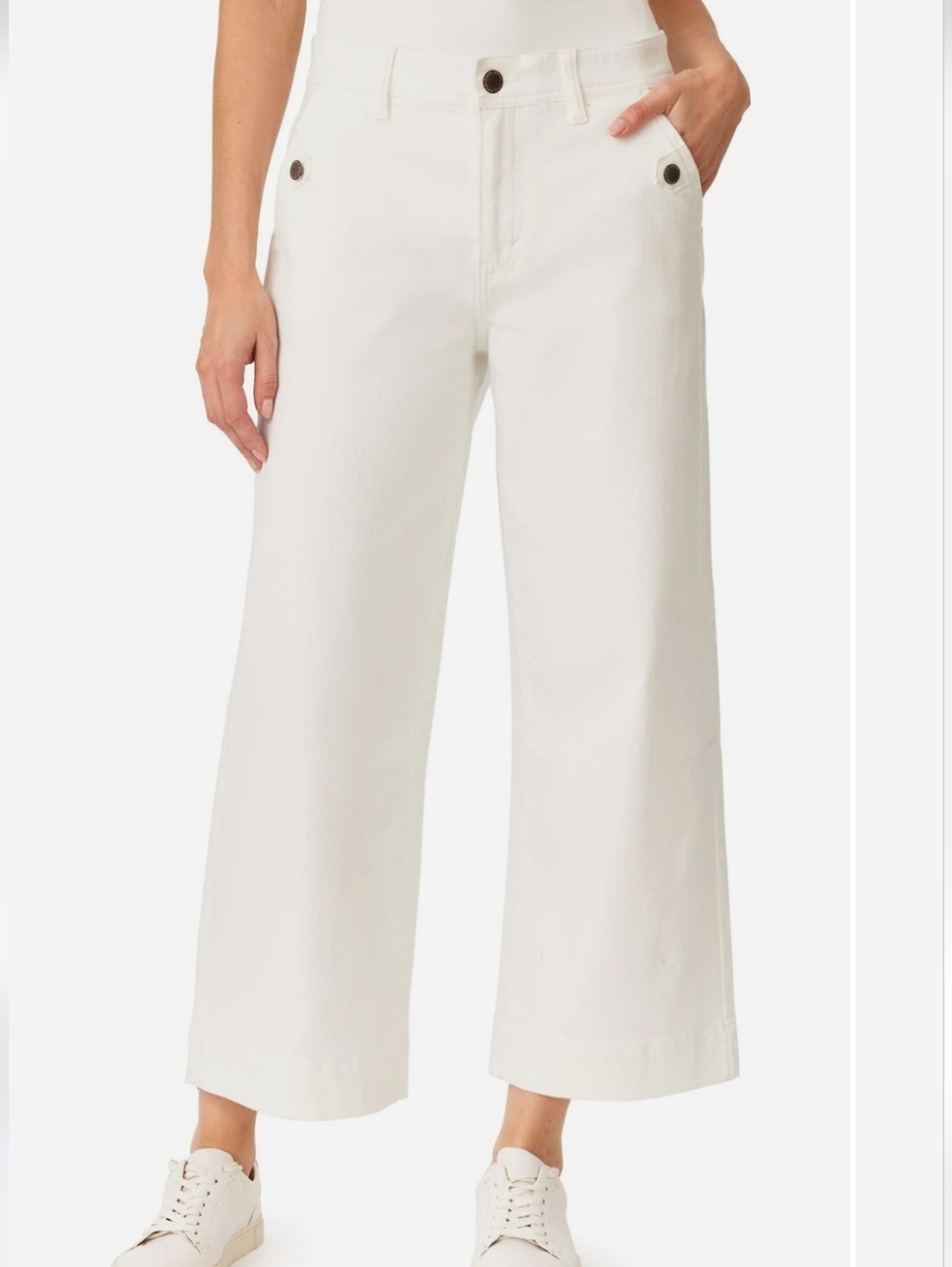 NWT CURVE APPEAL FRENCH RIVIERA HIGH-RISE CROP WIDE LEG WHITE JEANS NWT